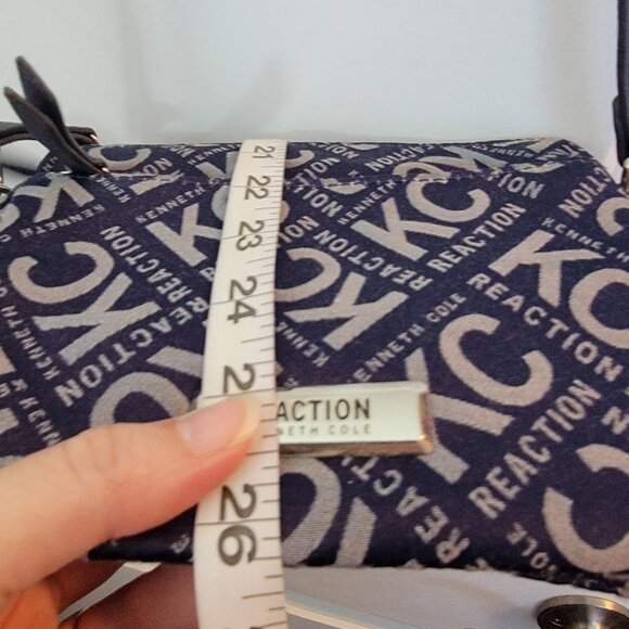 Kenneth Cole Reaction Blue & Gray Signature Logo Crossbody Purse/Bag Sling - Picture 16 of 16